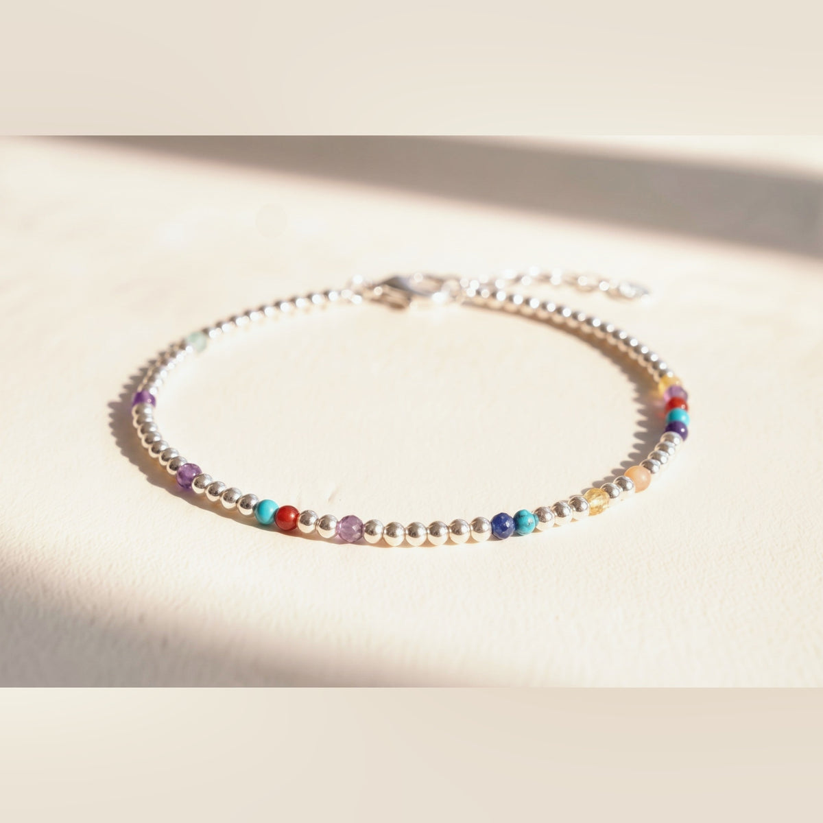 Silver Clasp DNA Profile Bracelet, flat lay