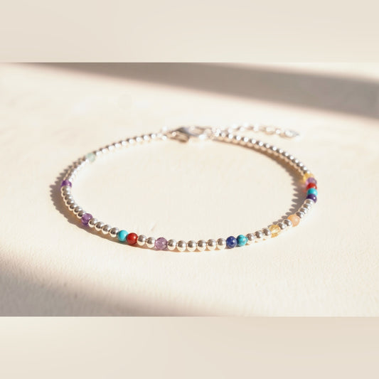 Silver Clasp DNA Profile Bracelet, flat lay
