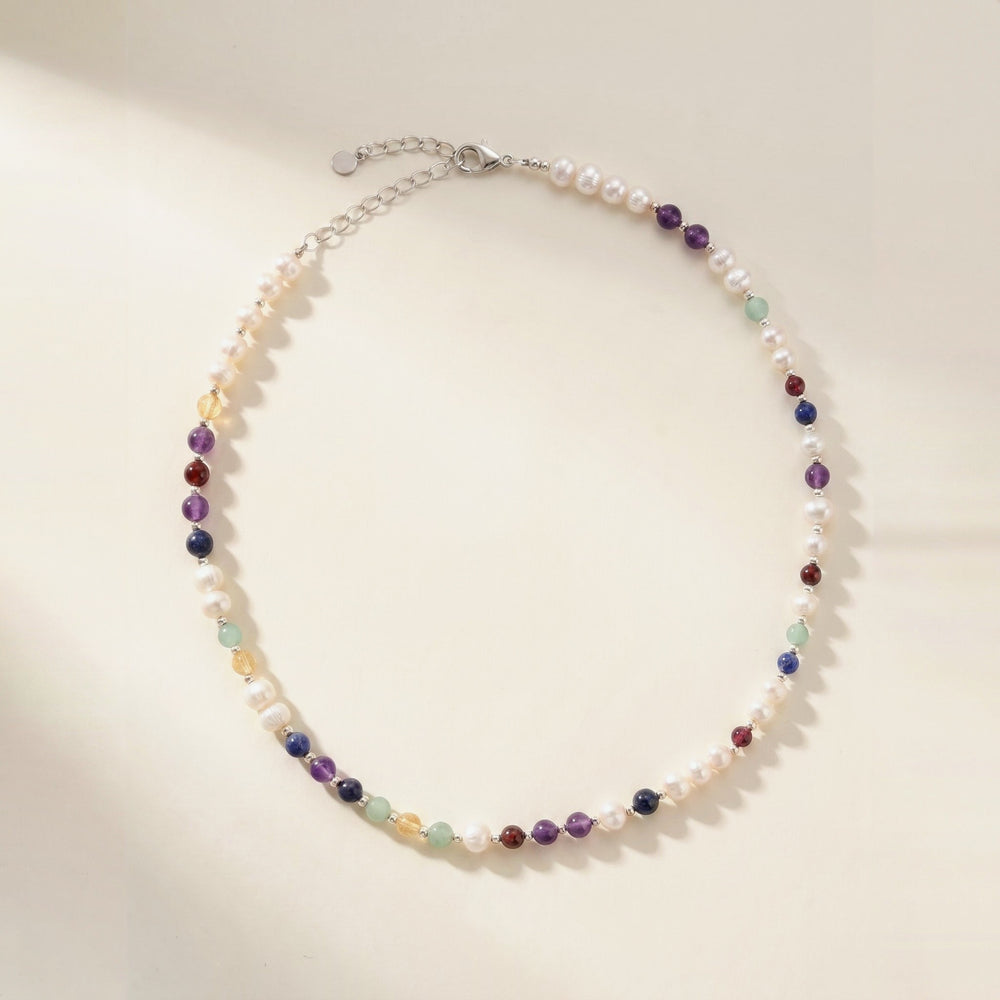 Pearl DNA Profile Necklace, flat lay