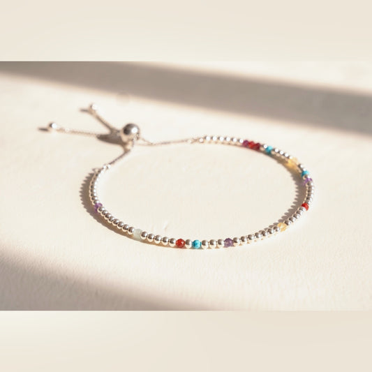Spider Silver Clasp DNA Profile Bracelet, flat lay