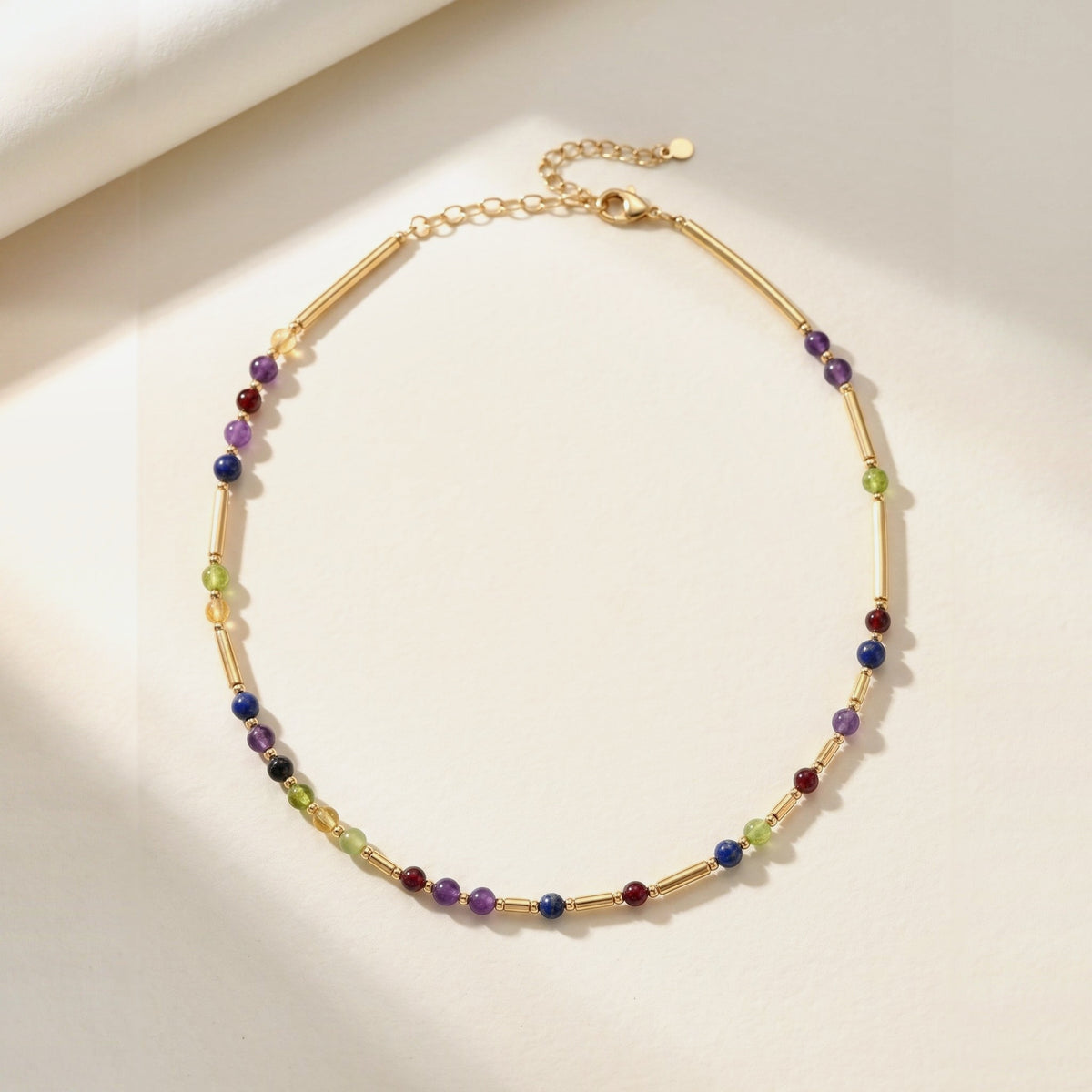 Gold DNA Profile Necklace, flat lay