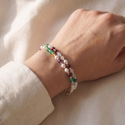 Twisted Pearl DNA Profile Bracelet, worn