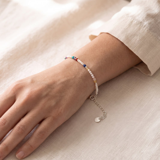 Pearl Clasp DNA Profile Bracelet, worn