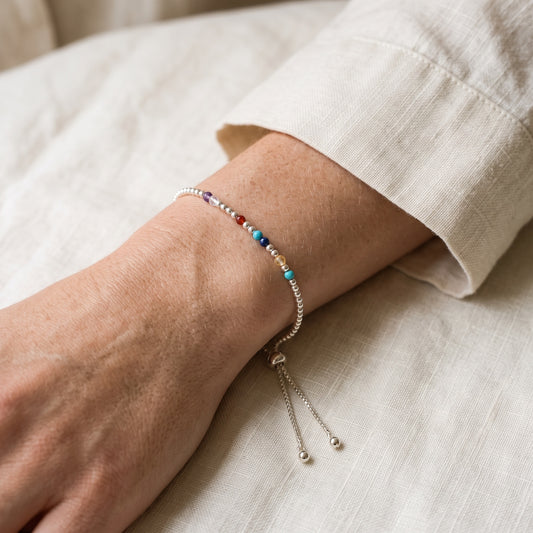 Spider Silver Clasp DNA Profile Bracelet, worn