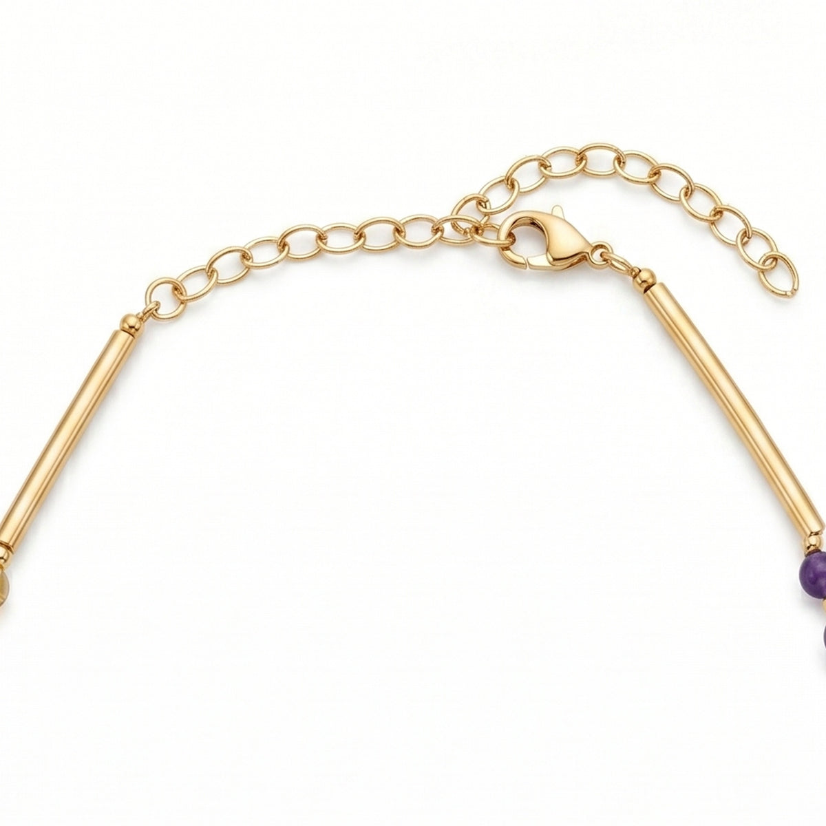 Gold DNA Profile Necklace, clasp detail
