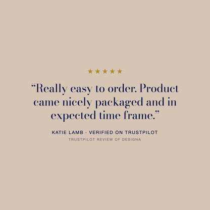 Five star Trustpilot review of DesigNA from Katie Lamb