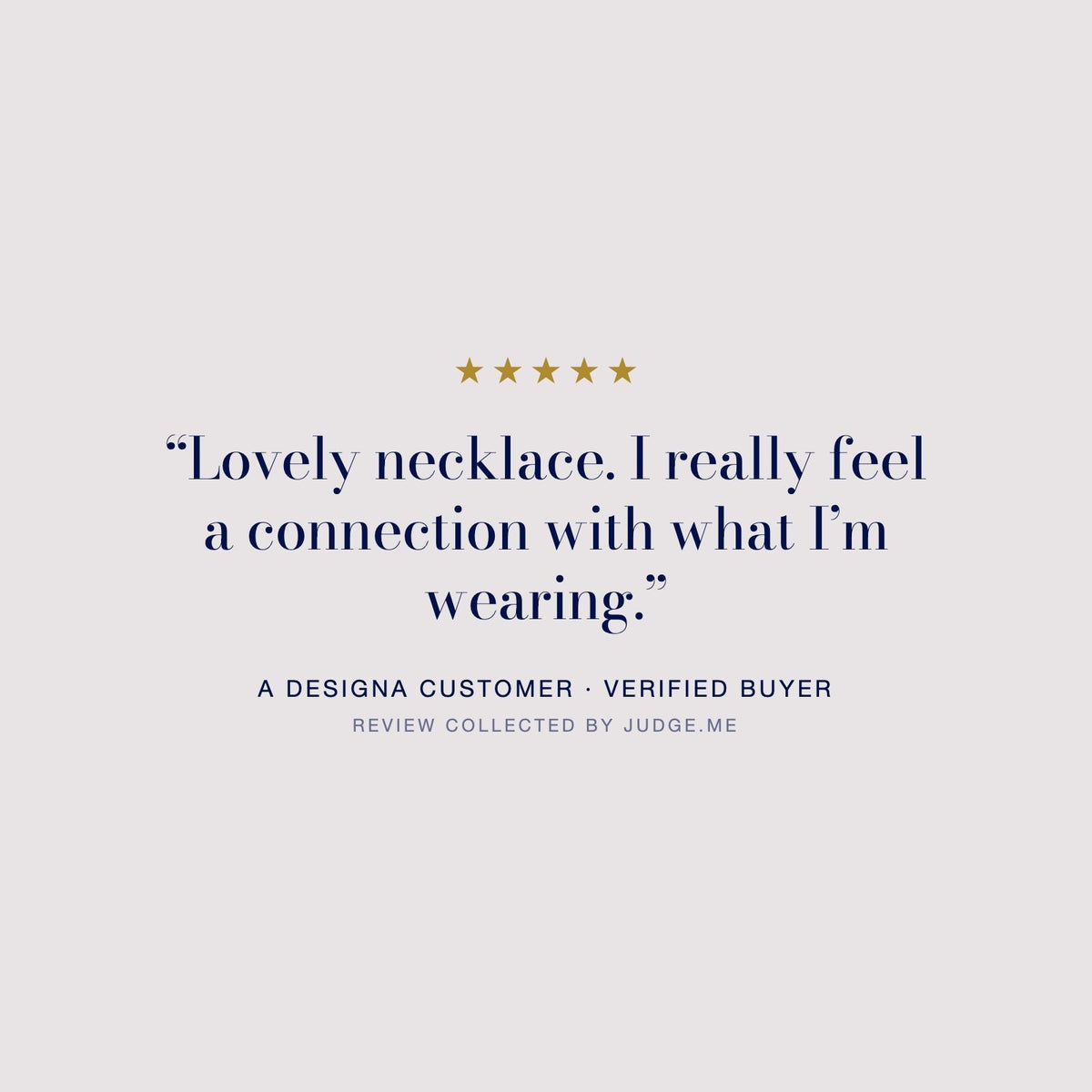Five star customer review of the Silver Sphere Gold Accent DNA Profile Necklace: “Lovely necklace. I really feel a connection with what I’m wearing.” A DesigNA customer, review collected by Judge.me.