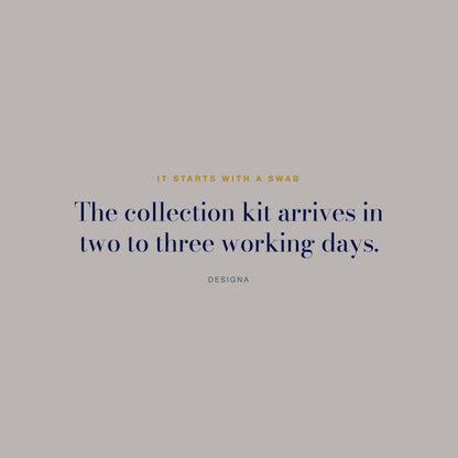 DesigNA card. It starts with a swab: The collection kit arrives in two to three working days.