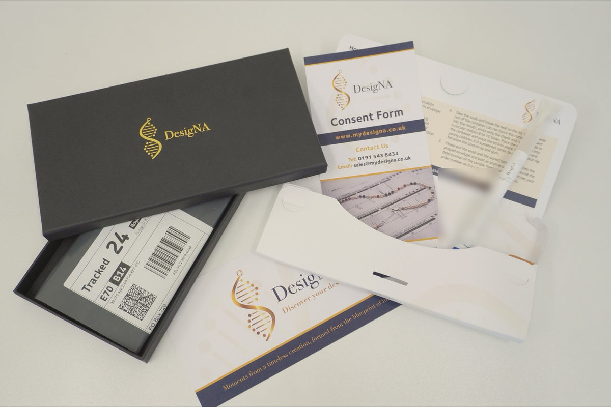 The DesigNA DNA collection kit in its box